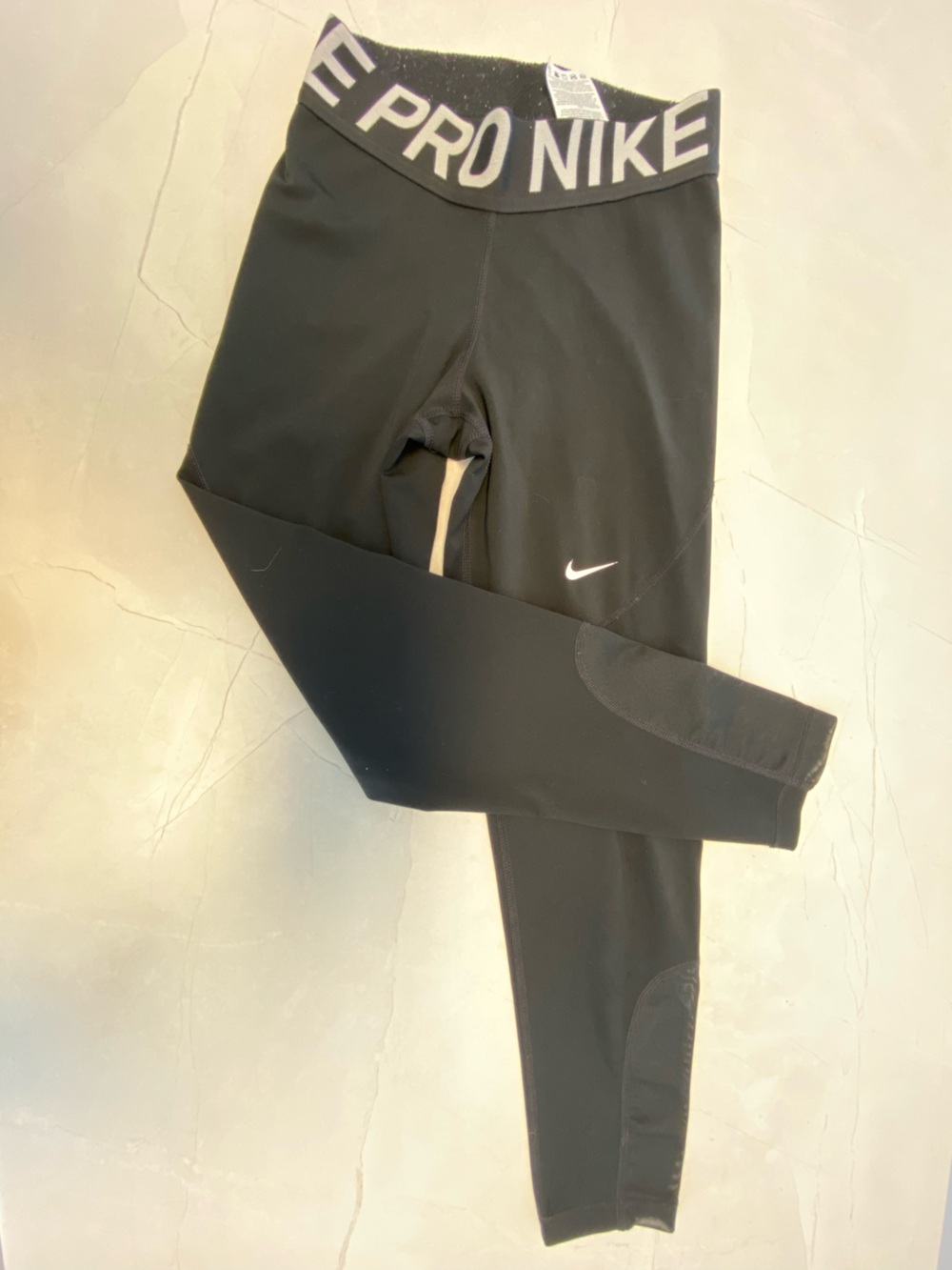 Nike Black Youth Performance Leggings with White Swoosh